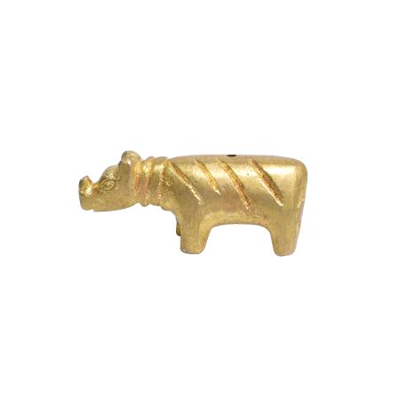 Golden Brass Hippo Incense Stick Holder
